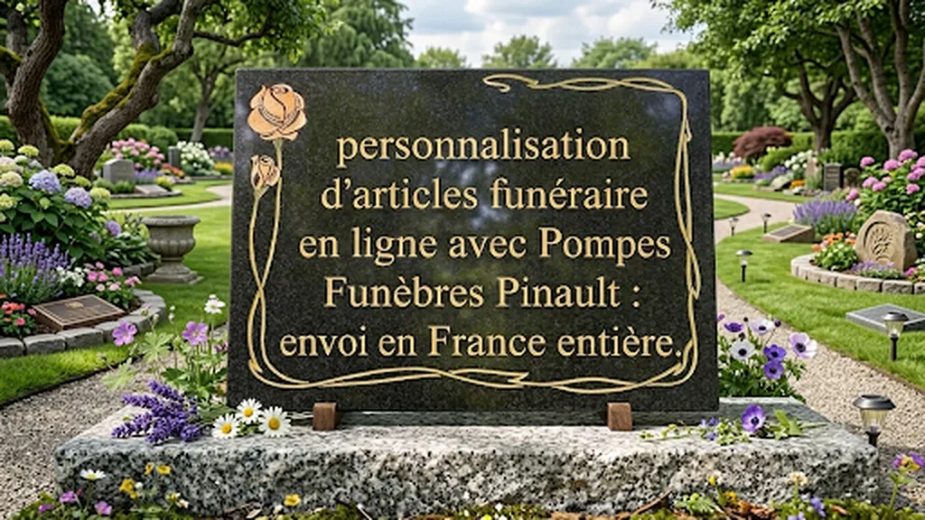 Plaque funéraire personnalisée Pompes Funèbres Pinault