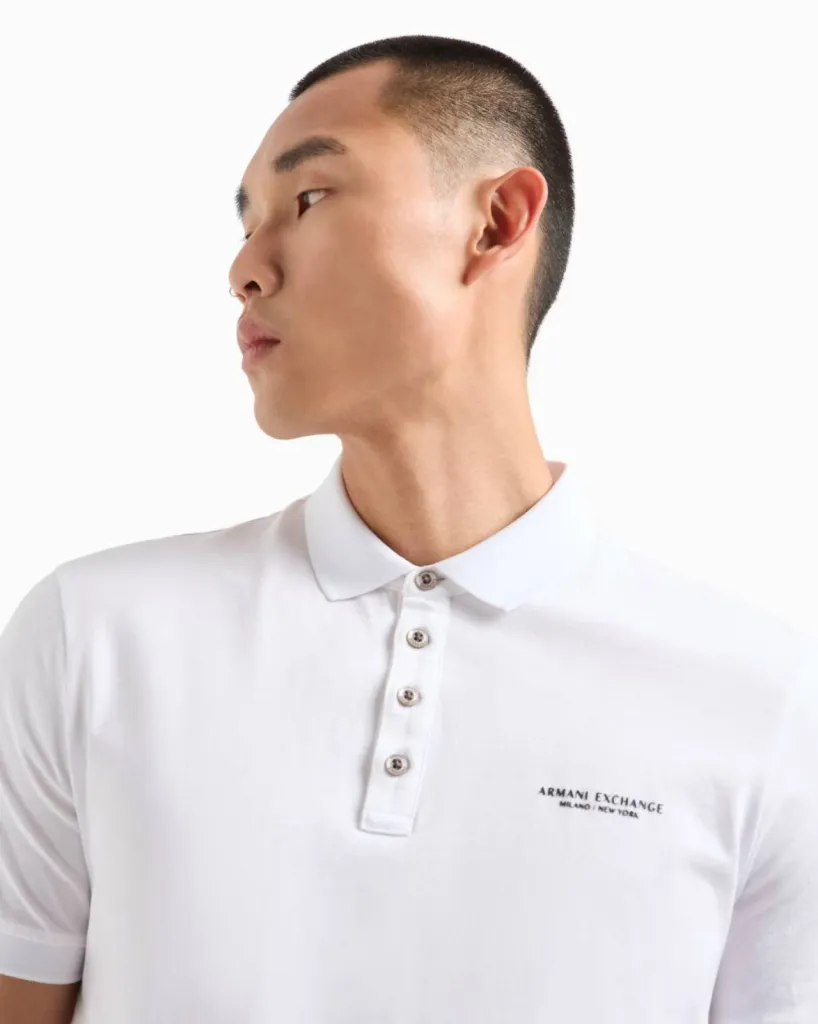 Polo Armani Exchange blanc Milano New York à Dieppe en Seine-Maritime  chez Urban Chic