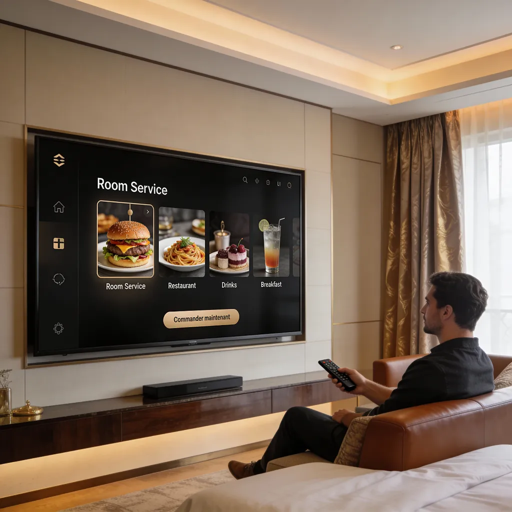Room service digitalisé sur tv mode hôtel