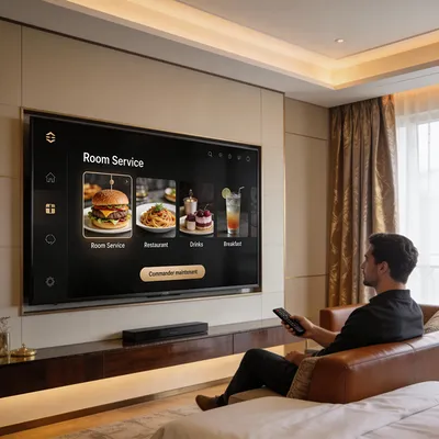Room service digitalisé sur tv mode hôtel