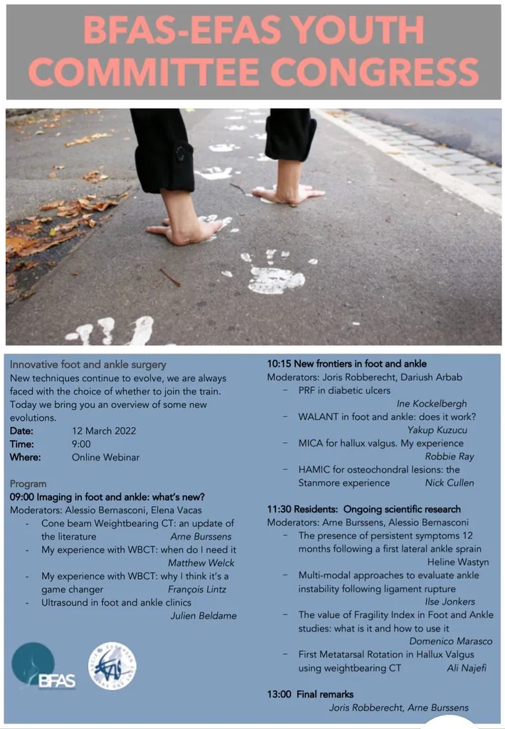 Congrès de la Société Européenne de la Chirurgie du Pied et de la Cheville - 12 mars 2022 - Orateur Dr Julien Beldame, chirurgien othopédiste et traumatologue