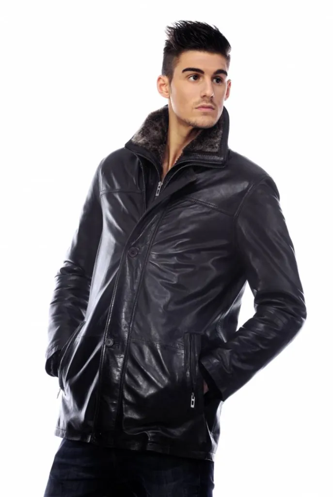 veste cuir agneau parmenture amovible