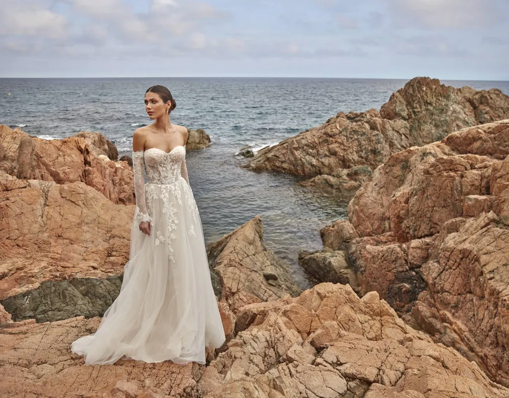 Robe de Mariée Princesse Dentelle Manches Aubagne