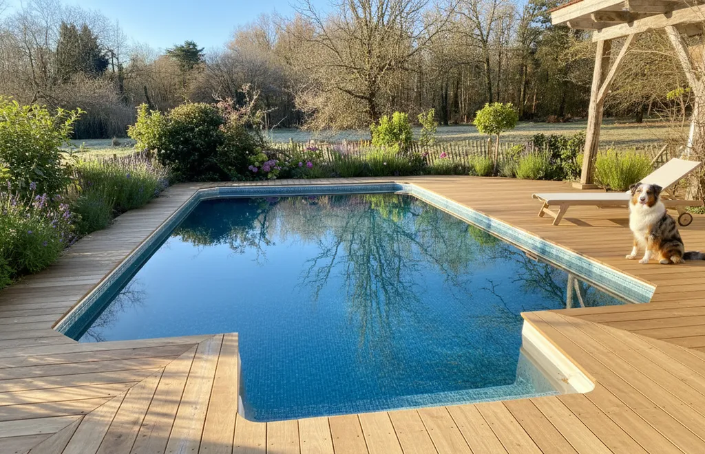 piscine rénovée au saint aubin du medoc - rénovation et changement de liner avec une membrane armée - Areva Piscines