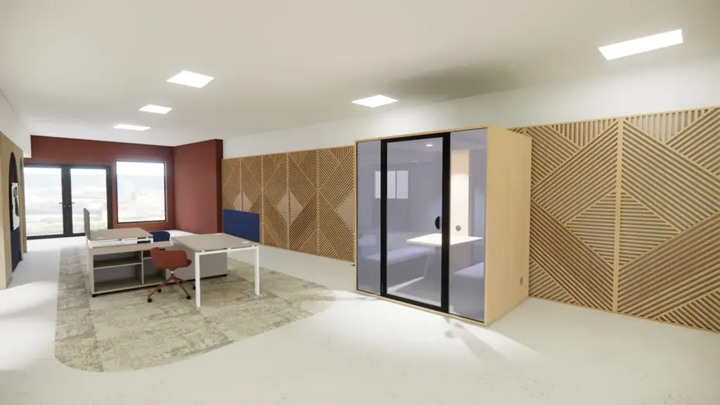 Cabine acoustique ESSENTIELLE de BURONOMIC à aménager au sein d'un coworking à MARSEILLE