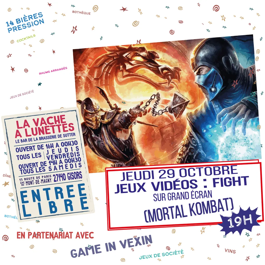 SOIRÉE JEUX VIDÉO MORTAL KOMBAT À GISORS – JEUDI 29 OCTOBRE