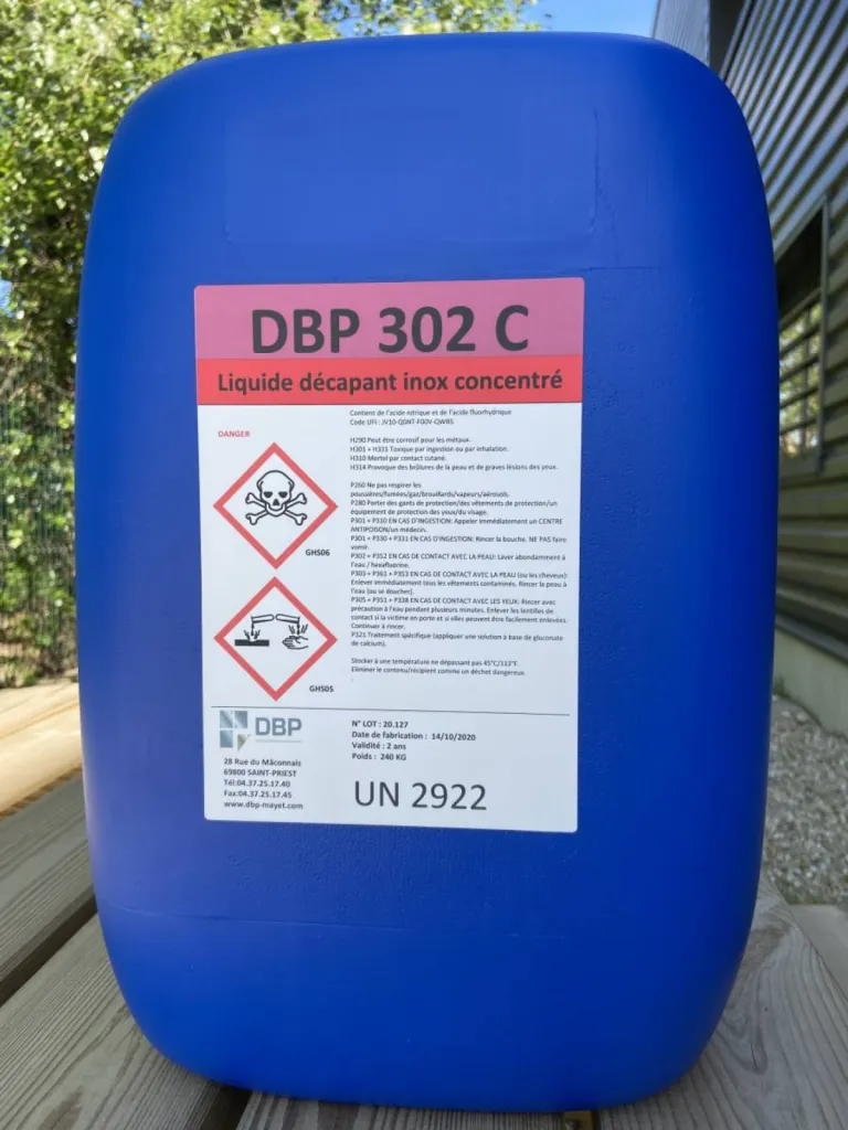 DBP 302 C - Produit liquide de décapage des inox pour éliminer les oxydes de soudage