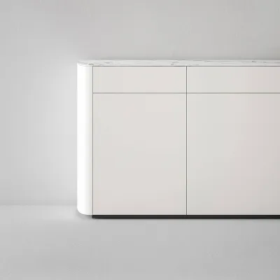 Photo d'un buffet haut de gamme design italien sur mesure avec installation à Sanary sur Mer dans le Var