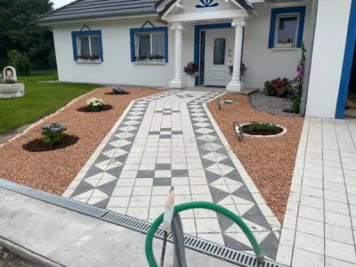 Pose de pavé et aménagement extérieur pour une maison individuelle à Reichshoffen proche de Mertzwiller.