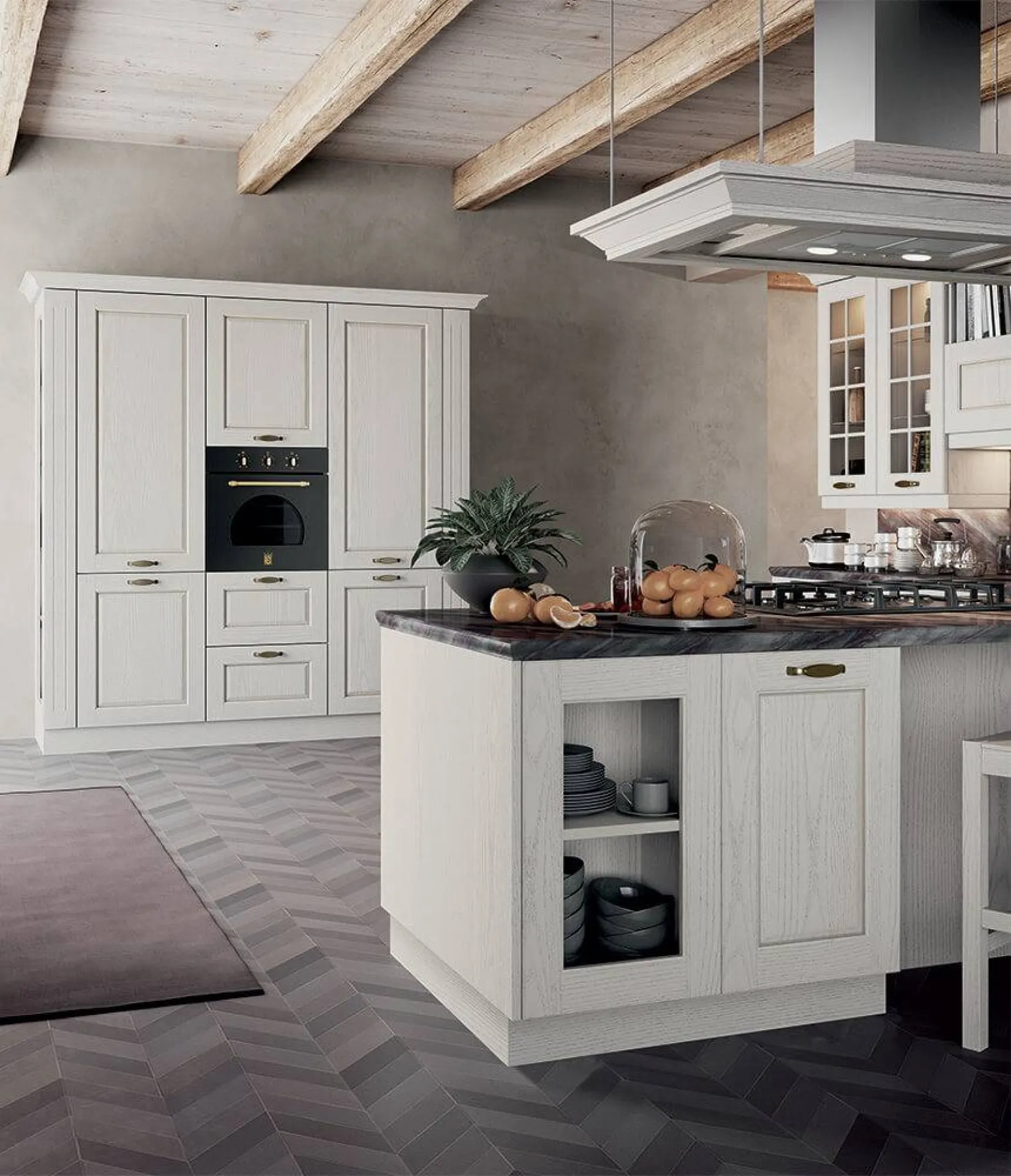 Modèle de cuisine haut de gamme classique avec installation sur le 83