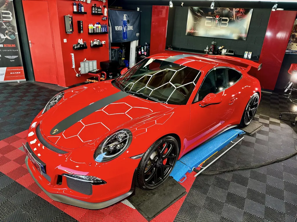 traitement céramique et protection PPF face avant porsche 991 GT3 sur lyon 