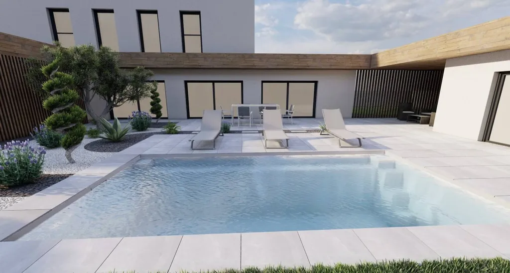 piscine maison moderne