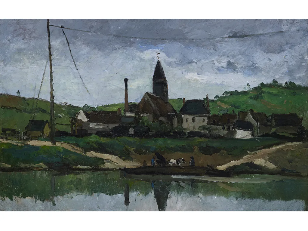 photographe à Lyon pour reproduction d'oeuvre d'art peinture à l'huile sur toile Paul Cézanne_Vue de Bonnières_1866_Musée Faure_Aix-les-Bains