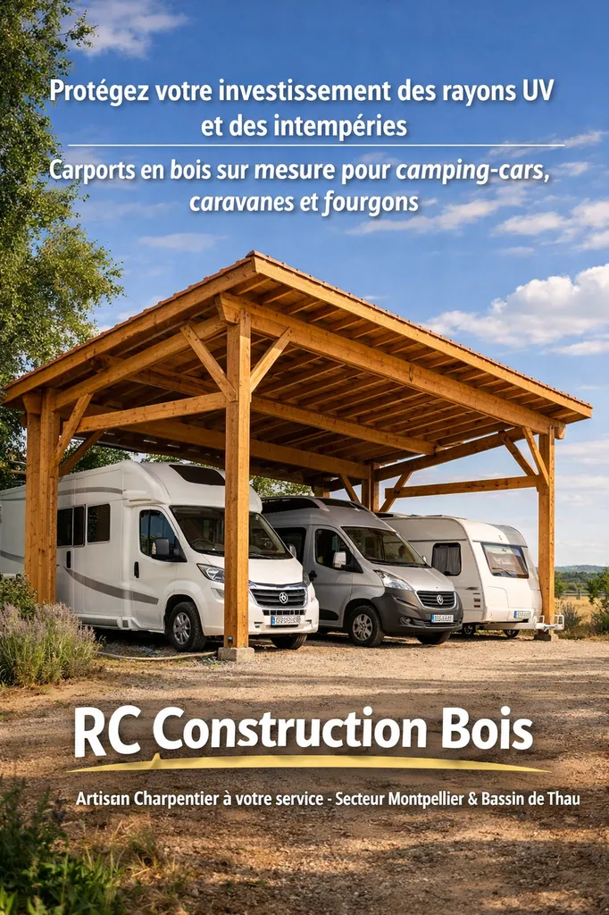 Abri bois pour Montpellier, Sète, Frontignan, Balaruc-les-Bains, Mèze, Gigean, Mireval et Vic-la-Gardiole.