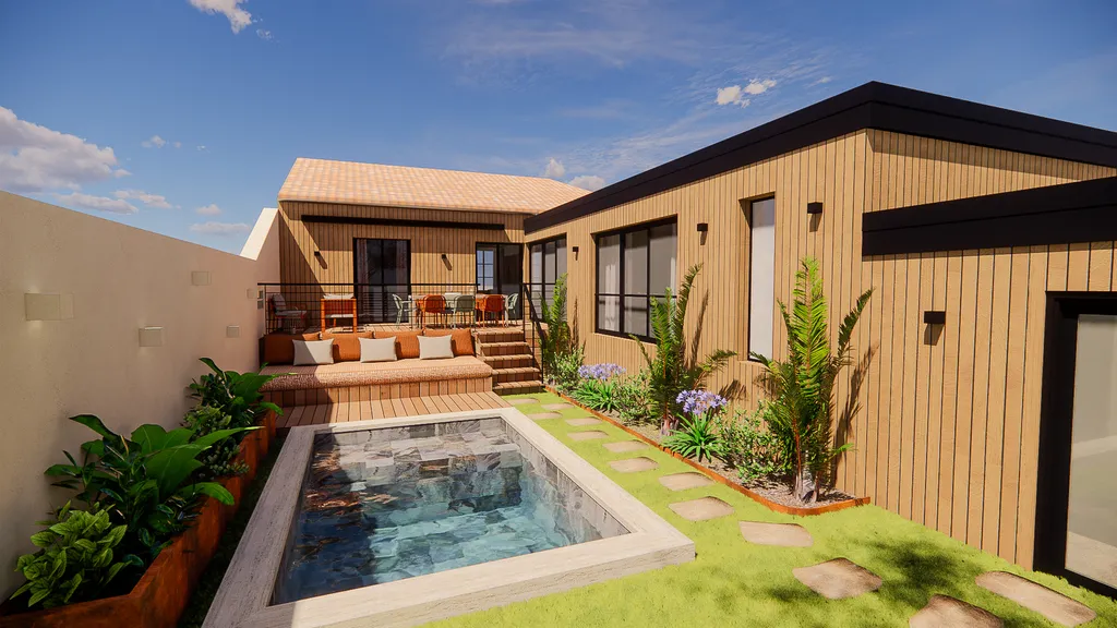 Echoppe bordelaise avec extension, terrasse et piscine quartier Bacalan à Bordeaux