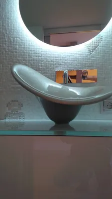 vasque argentée à posé Glass Design Lyon 3