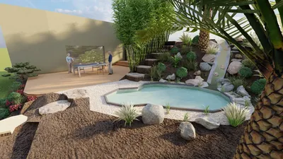 conception 3D de bassin d'agrément et de baignade à Nice