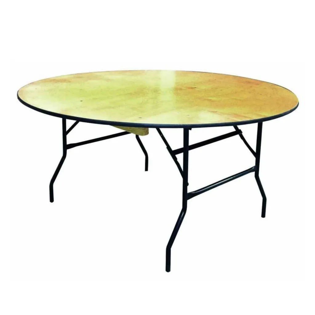 TABLE RONDE BOIS 172CM INDISPENSABLE POUR SOIRÉE PRIVÉE
