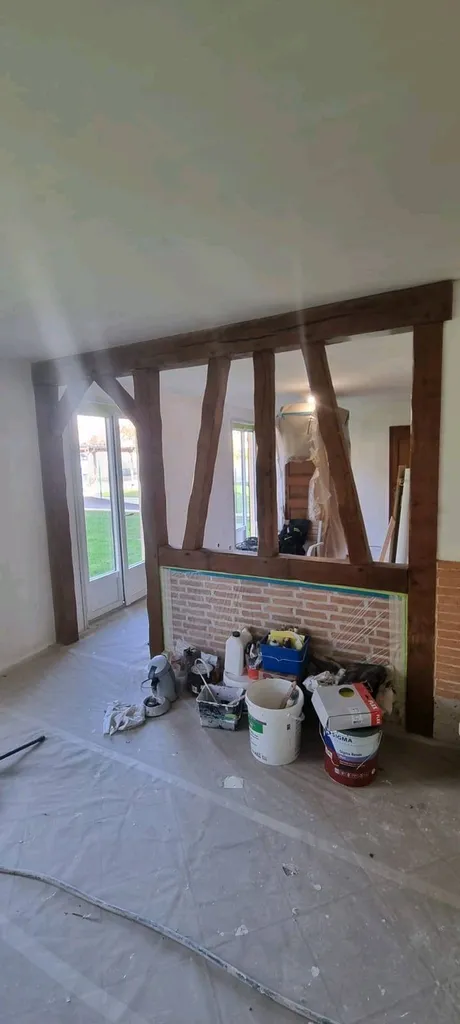 Rénovation enduit peinture intérieure d'une maison tout en couleur près d'Elbeuf.