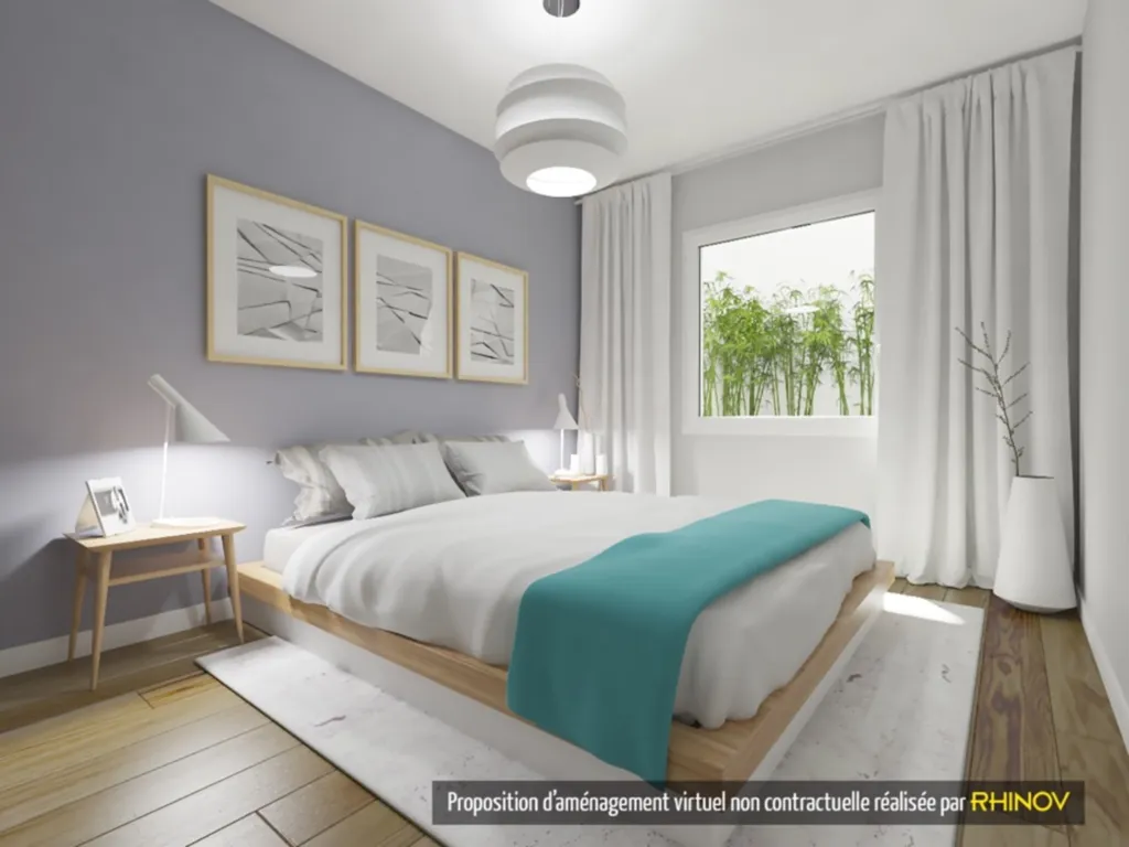 chambre avec parquet  La thibaudière Lyon 7