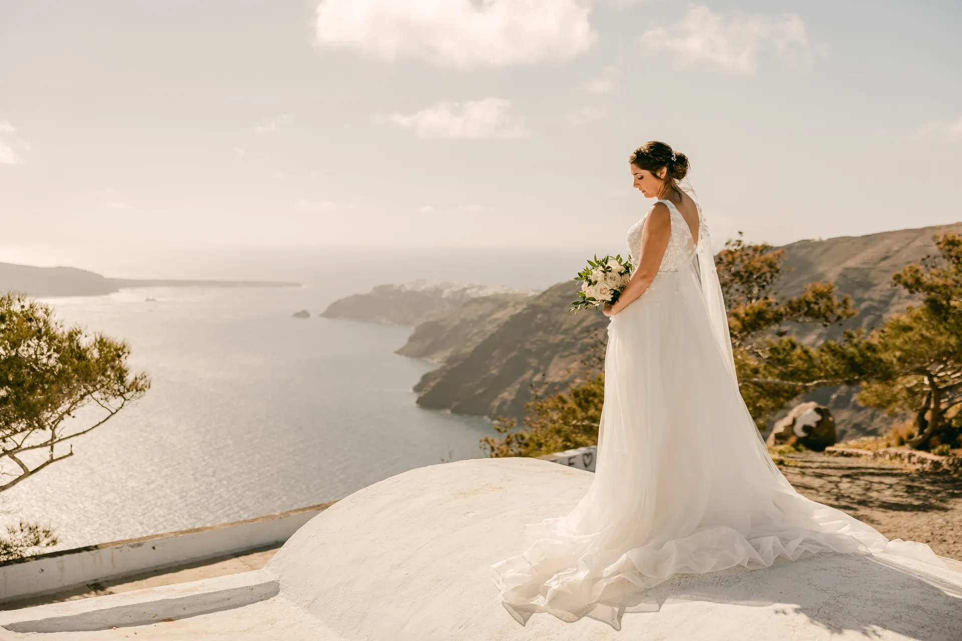 terasse pour cérémonie a santorin