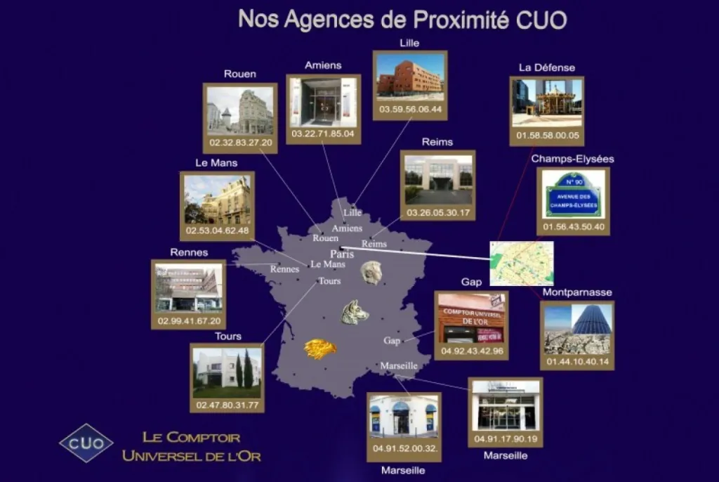 nos points d'achat d'or en france