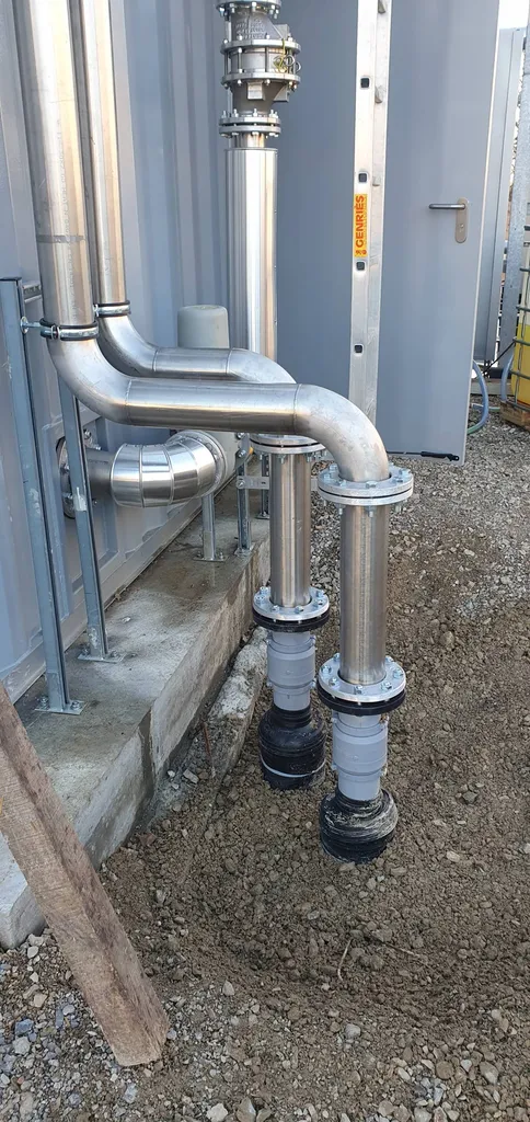 racordement de tuyauterie inox et pe gaz