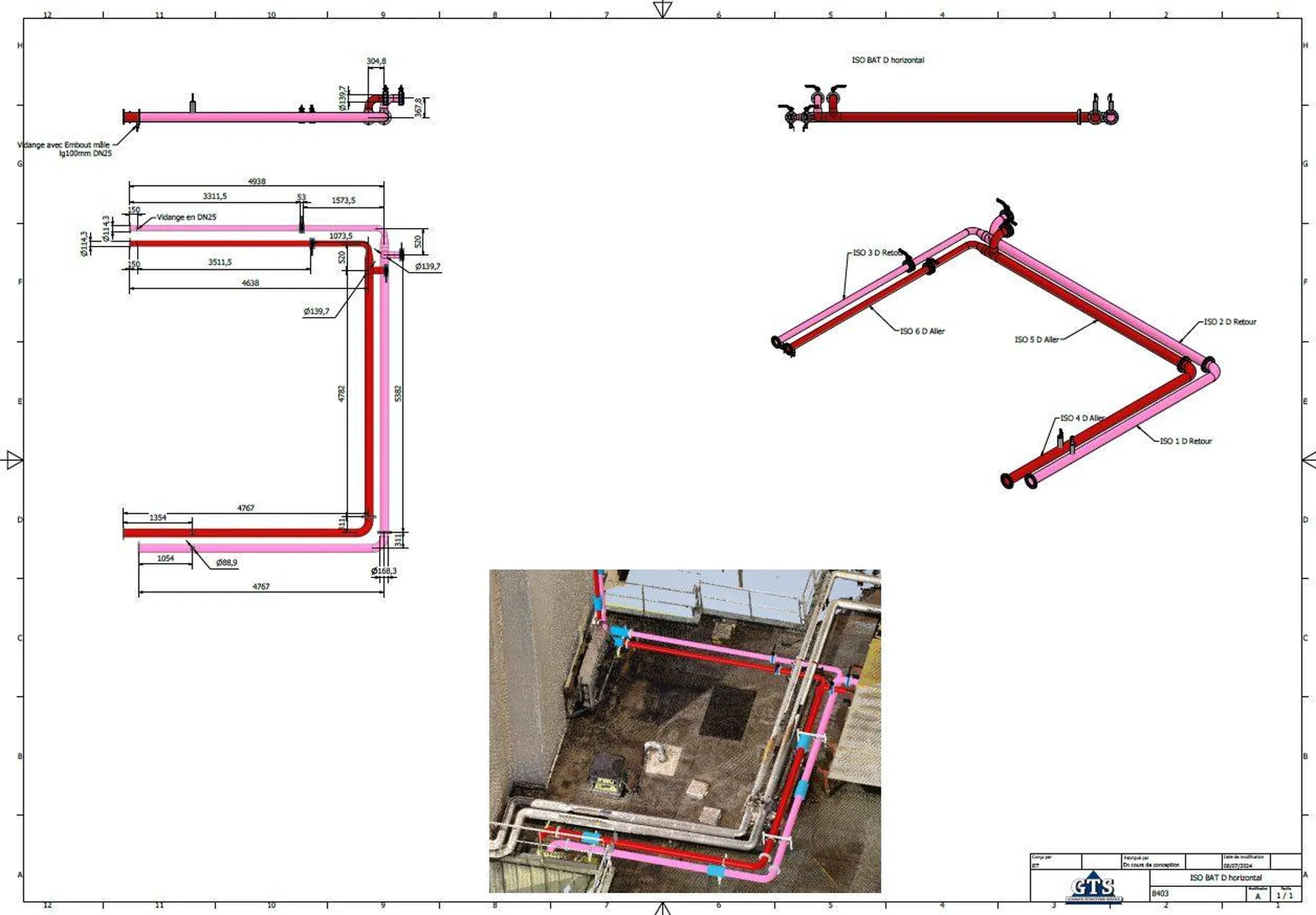 Isométrie tuyauterie