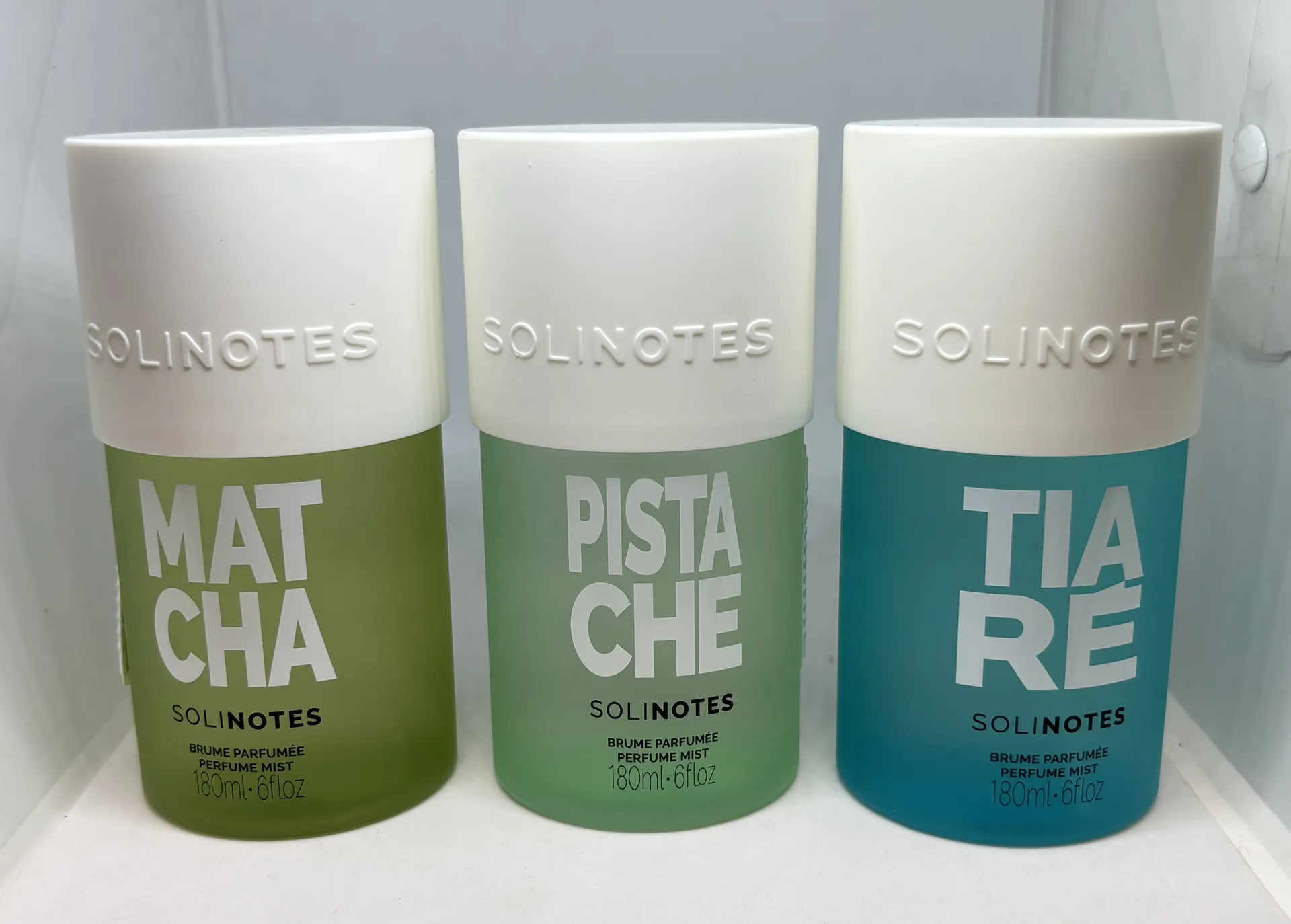 BRUMES PARFUMEES SOLINOTES MATCHA,PISTACHE ET TIARE PHARMACIE DU PETIT BOSQUET 13012 MARSEILLE