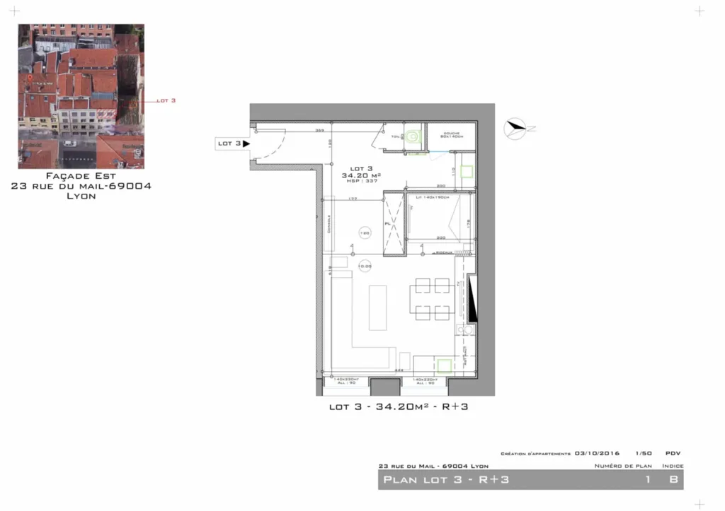 Appartement 1bis Croix Rousse Lyon 4 entièrement renové