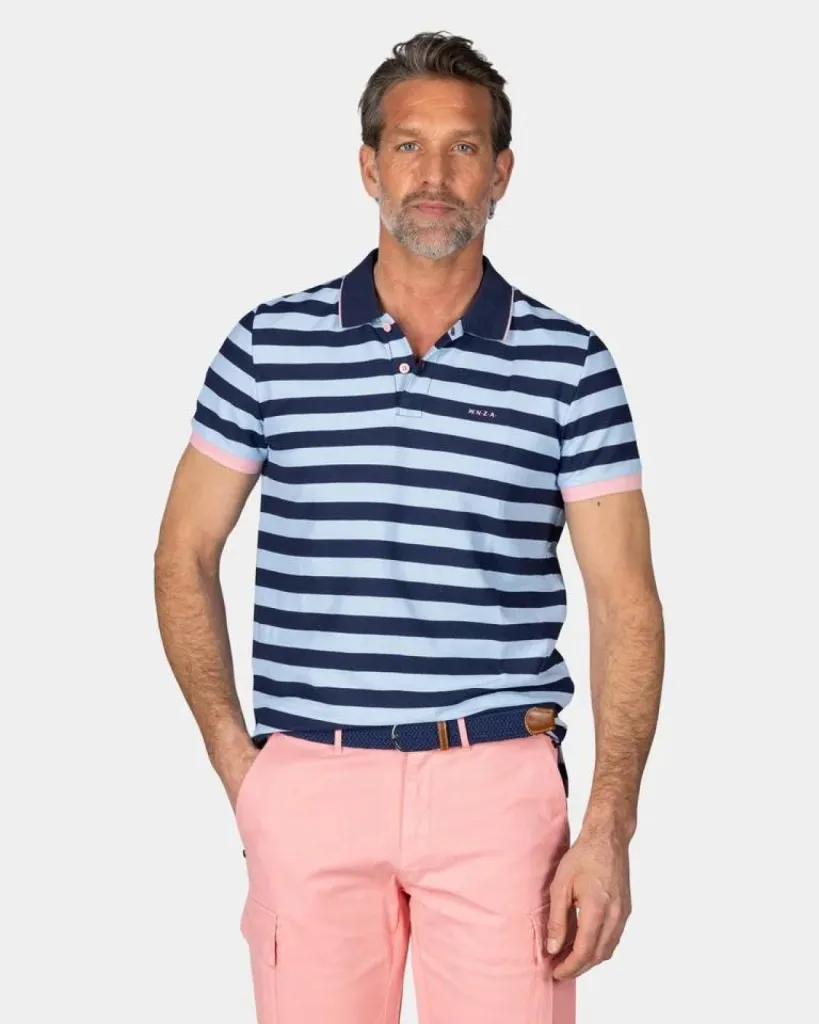 Polo bleu rayé avec détails roses NZA chez Urban Chic à Dieppe