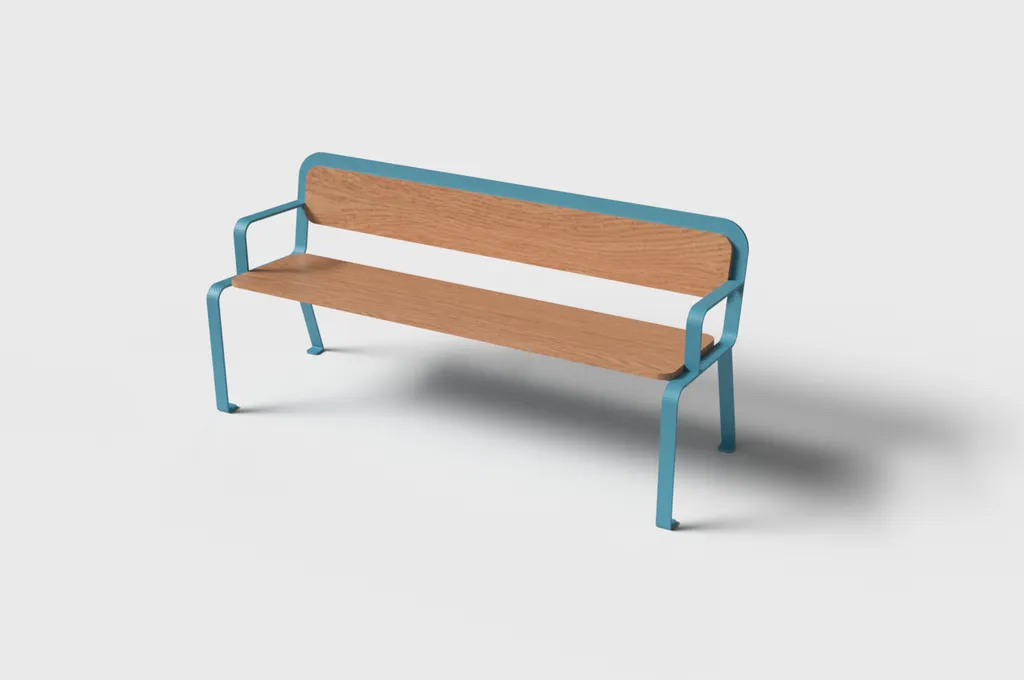 EVAN : banc sobre avec grand choix de coloris pour parcs et jardins