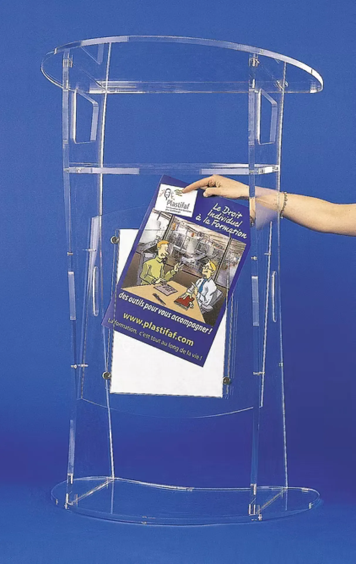 PUPITRE PLEXI CONNECTE ECRANS 19' INCLUS FACE AVANT & INTERIEUR PUP