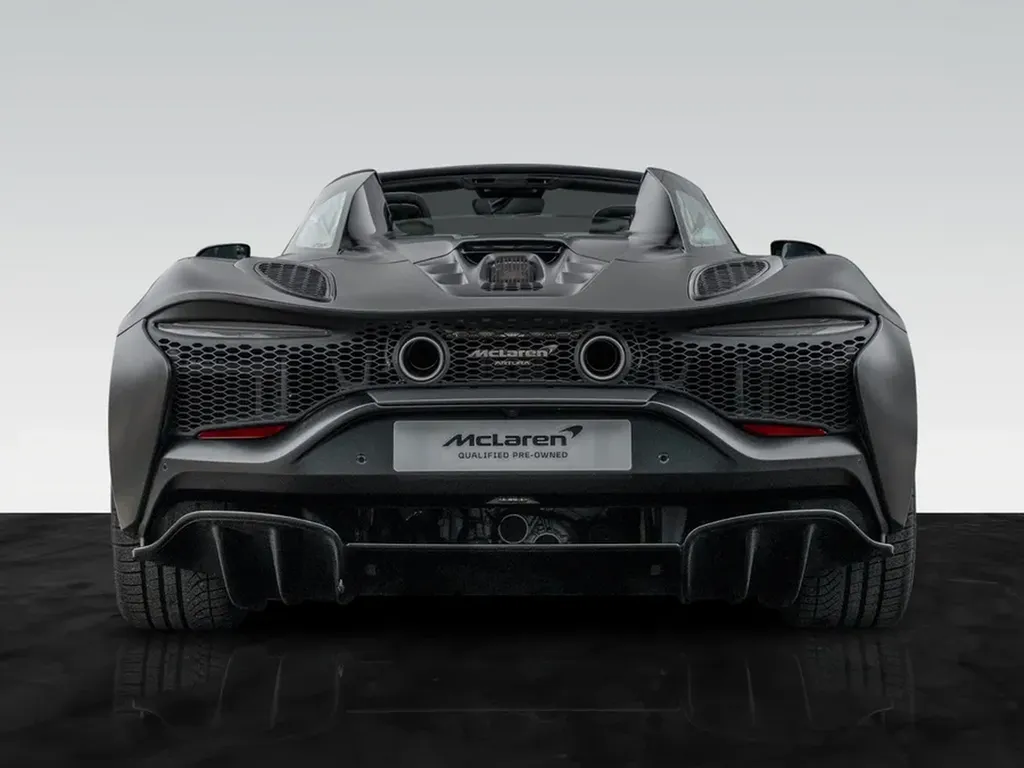 arrière McLaren Artura Spider Onyx Black signature lumineuse supercar cabriolet
