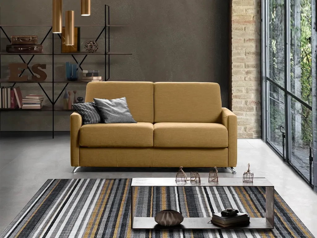 Gagnez de la place pas cher avec notre canapé-lit BANDOL convertissable en un vrai lit avec une épaisseur de matelas de 17 cm