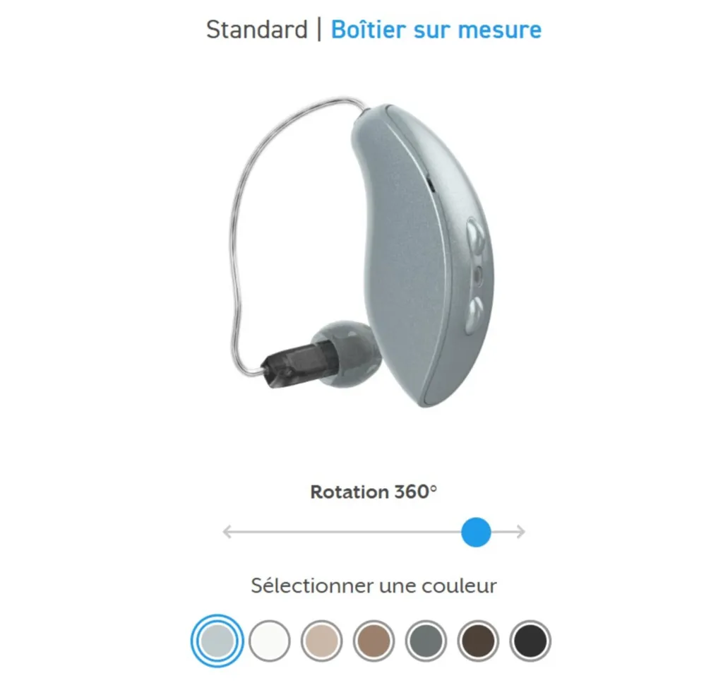 RIC RT Omega AI (rechargeable avec bobine T): Appareil auditif rechargeable Starkey avec IA anti acouphènes, disponible proche de Lyon