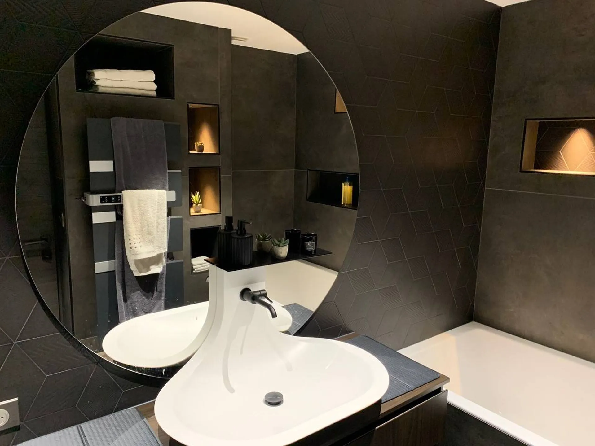 vasque à poser Cerasa avec miroir rond