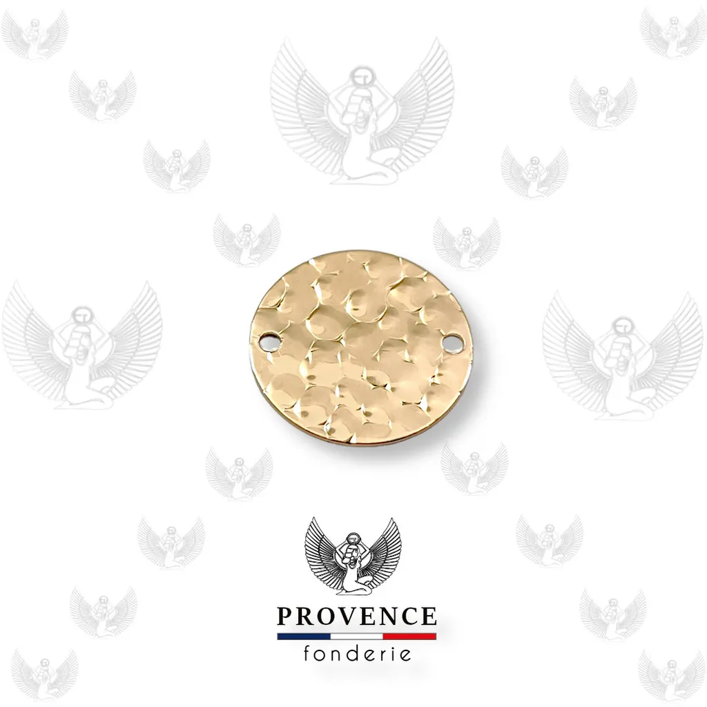 Médaille ronde martelée 2 trou