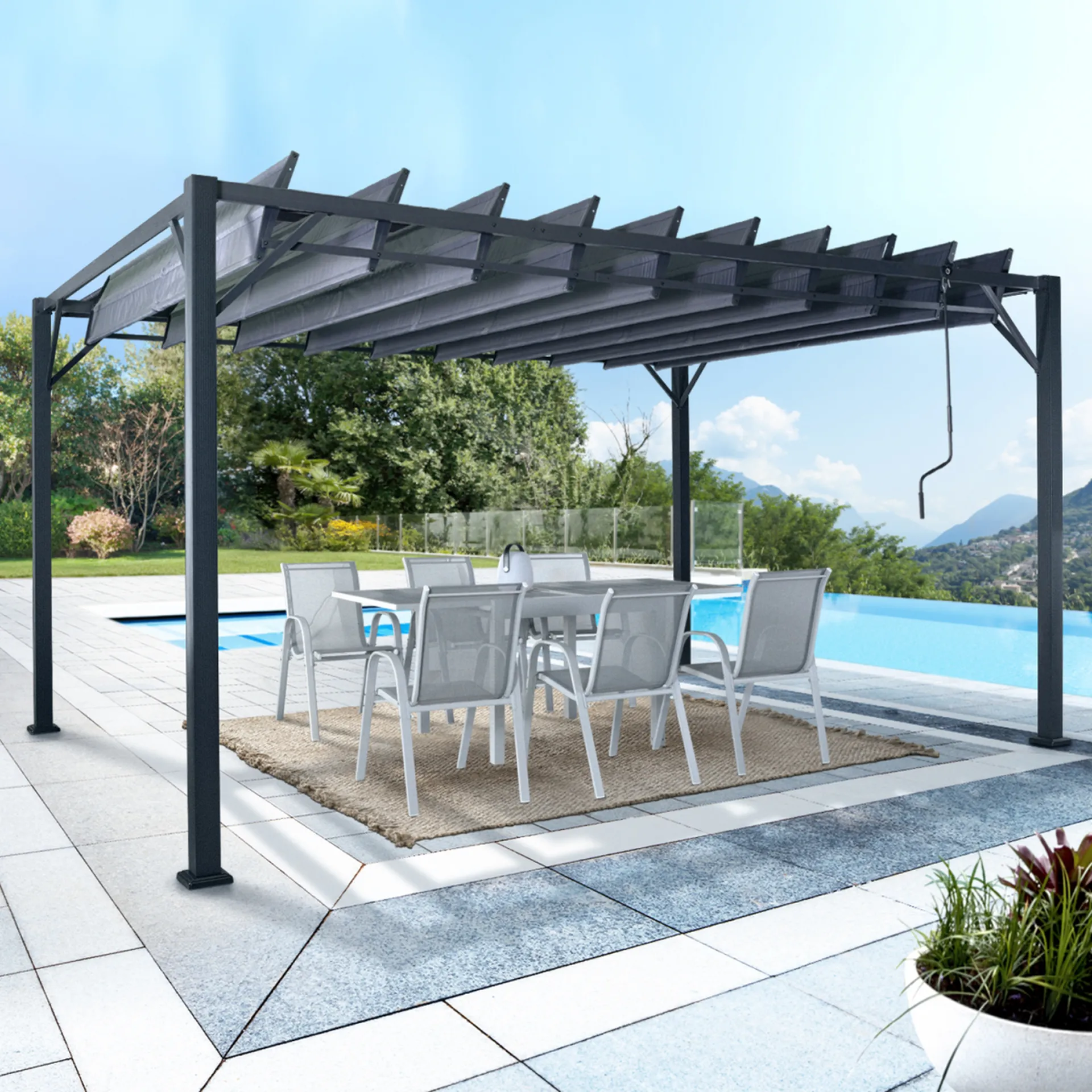 Fabrication et mise en place d’une pergola personnalisable avec motorisation à Aix en Provence