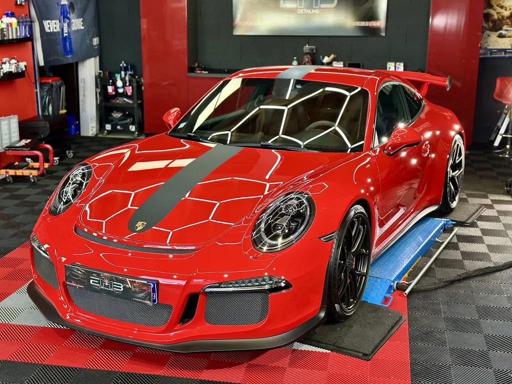 traitement céramique et protection PPF face avant porsche 991 GT3 sur lyon 