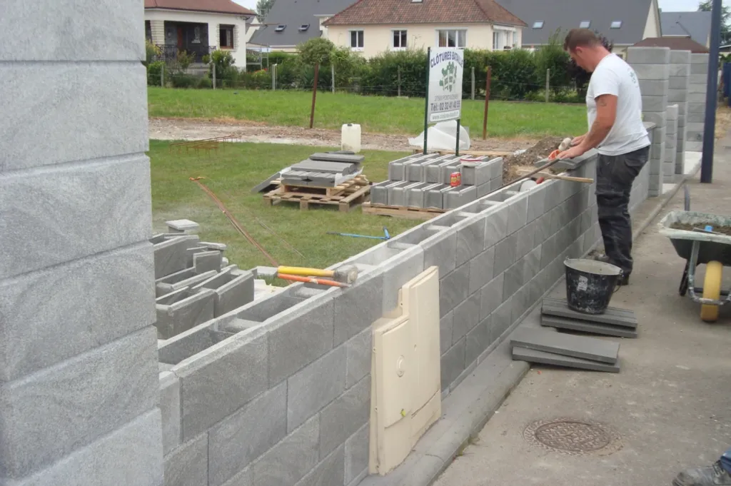 Réalisation d'un mur de façade région de Rouen 76