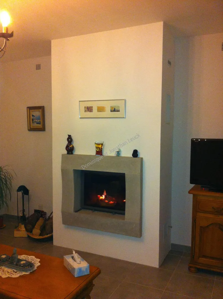 Cheminée contemporaine avec foyer Fonte flamme