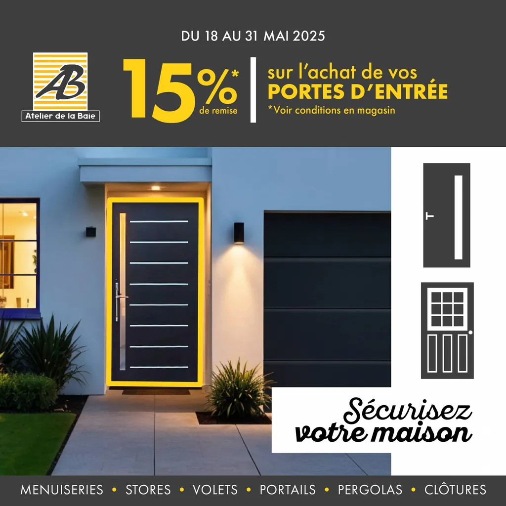 -15% sur vos portes, portails et clôtures ! 