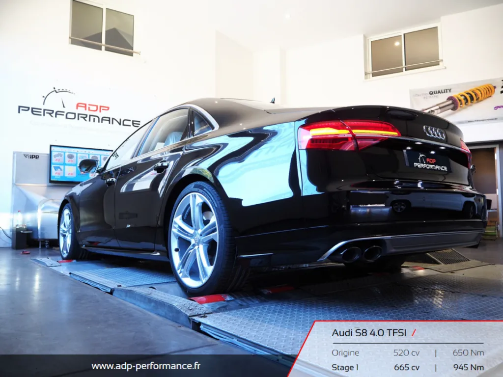 Reprogrammation moteur Monaco - Audi S8 4.0 TFSI 520cv - ADP Performance