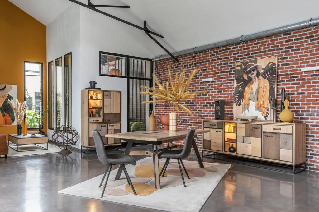 Buffet industriel en bois et métal à Hyères 