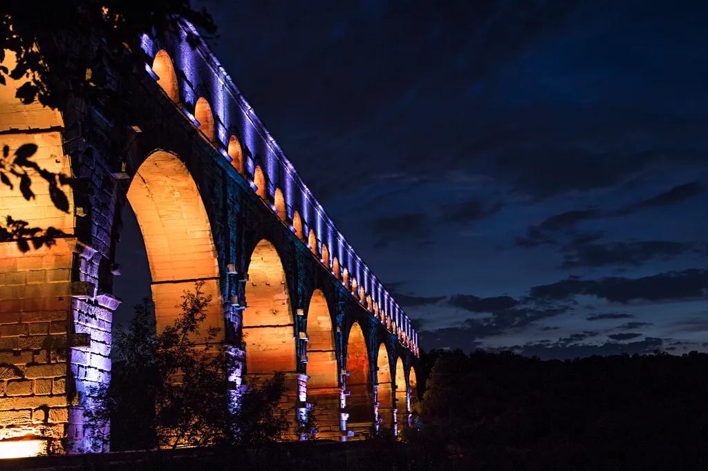 Pont du Gard, mise en lumière G.S.L
