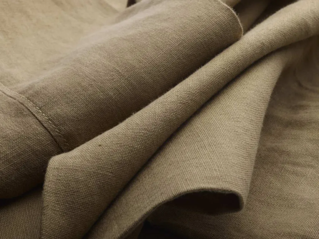 photographe zoom textile 100% lin désert