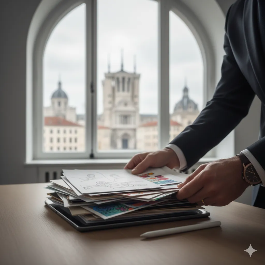 Huissier pour constat de dépot de modèle à Lyon, Villeurbanne, Vénissieux : œuvres artistiques littéraires dessins