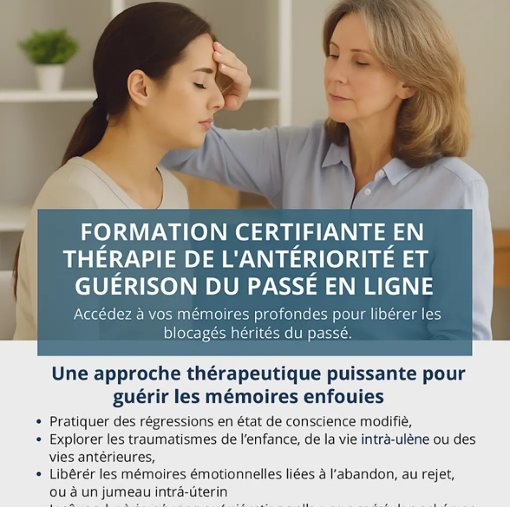 formation certifiante en ligne thérapie de l’antériorité et la guérison des mémoires du passé 