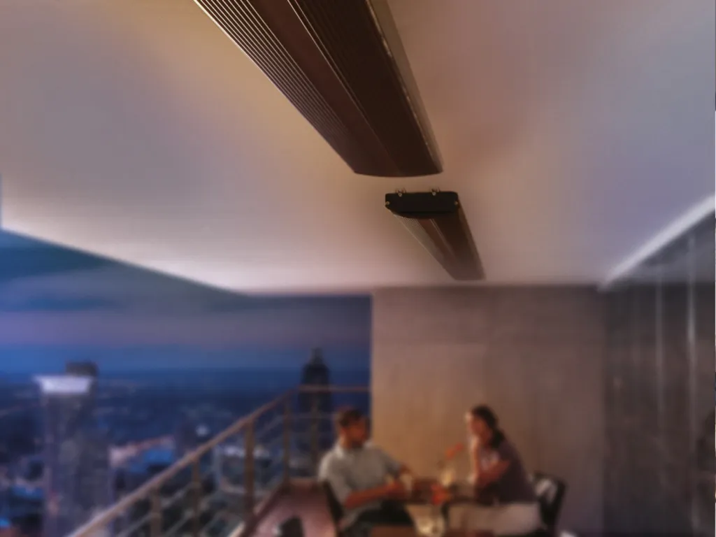 Balcon équipé de chauffage à infrarouge